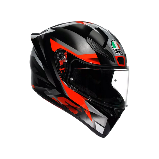 K1 S FASTLAP BLACK/GREY/RED - MOTORBIKE FULL FACE HELMET DOT