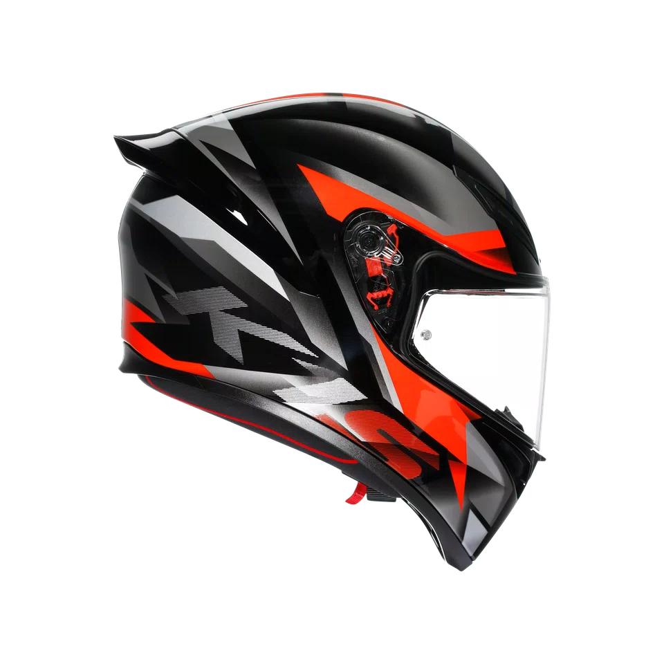 K1 S FASTLAP BLACK/GREY/RED - MOTORBIKE FULL FACE HELMET DOT