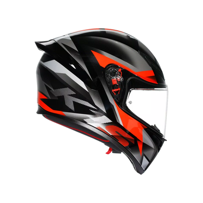 K1 S FASTLAP BLACK/GREY/RED - MOTORBIKE FULL FACE HELMET DOT