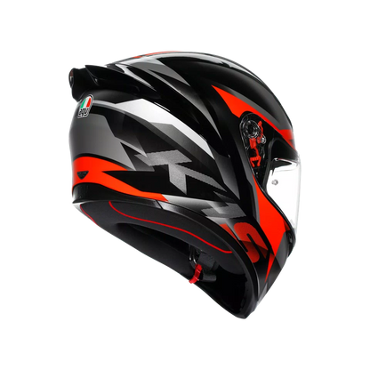 K1 S FASTLAP BLACK/GREY/RED - MOTORBIKE FULL FACE HELMET DOT