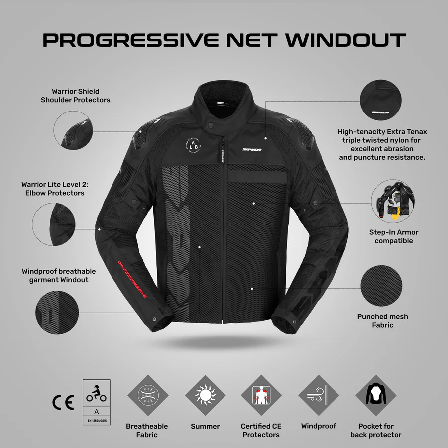 SPIDI PROGRESSIVE NET WINDOUT JACKET