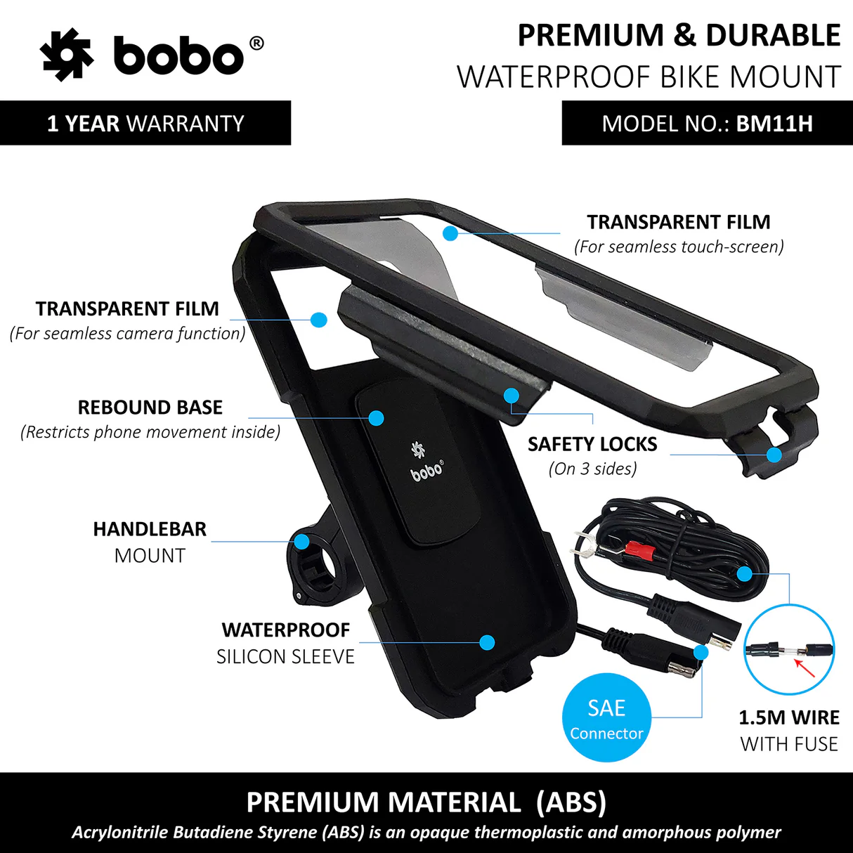 BOBO BM11H - Waterproof Handlebar (With Charger)