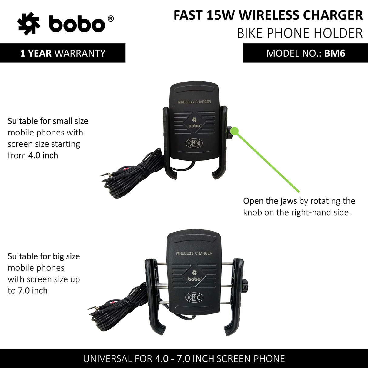 BOBO BM6 - Fast 15W Wireless Charger