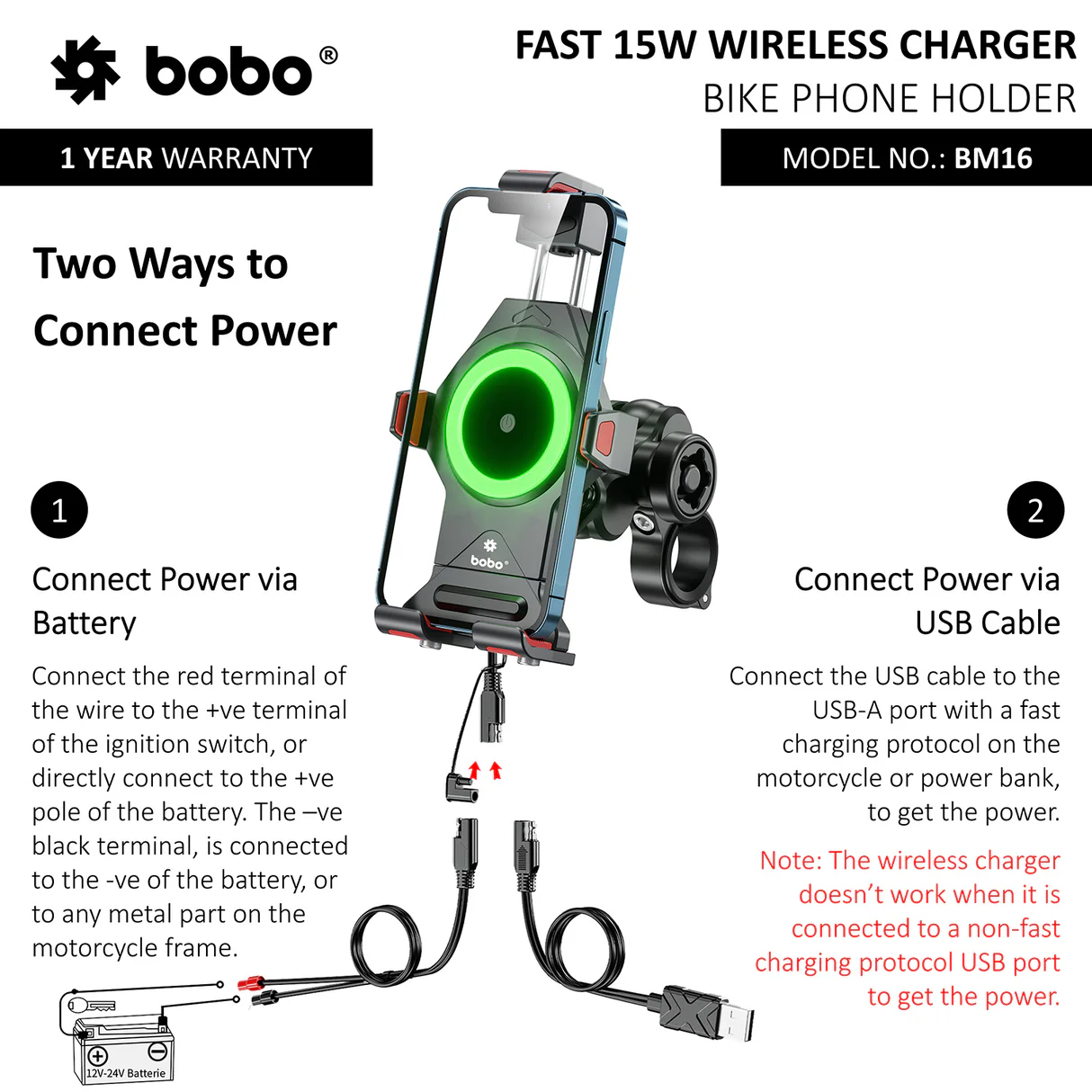 BOBO BM16 - Anti-Vibration Metallic (Wireless Charger)
