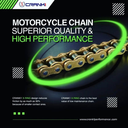 Chain For Benelli TRK 502X (2017 Onwards) - 525 Pitch x 116 Links Gold (ZVMX)