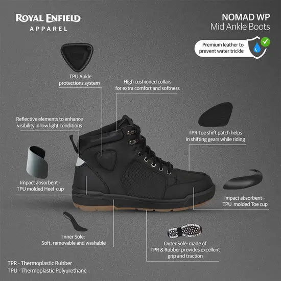 NOMAD WATERPROOF MID ANKLE BOOTS
