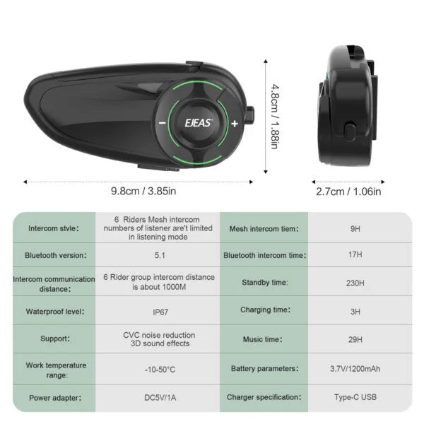 Ejeas Q8 Mesh intercom