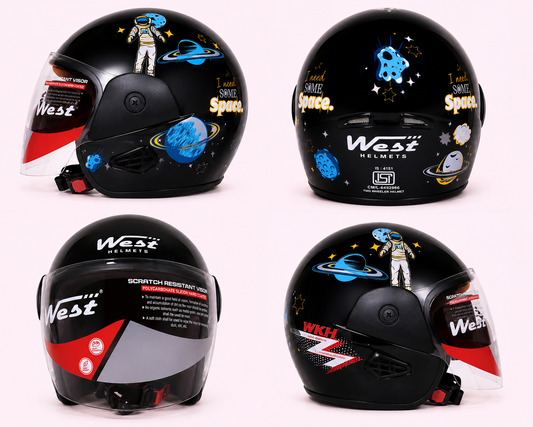 WEST HELMETS FRENZY O/F SPACE BLACK GLOSS