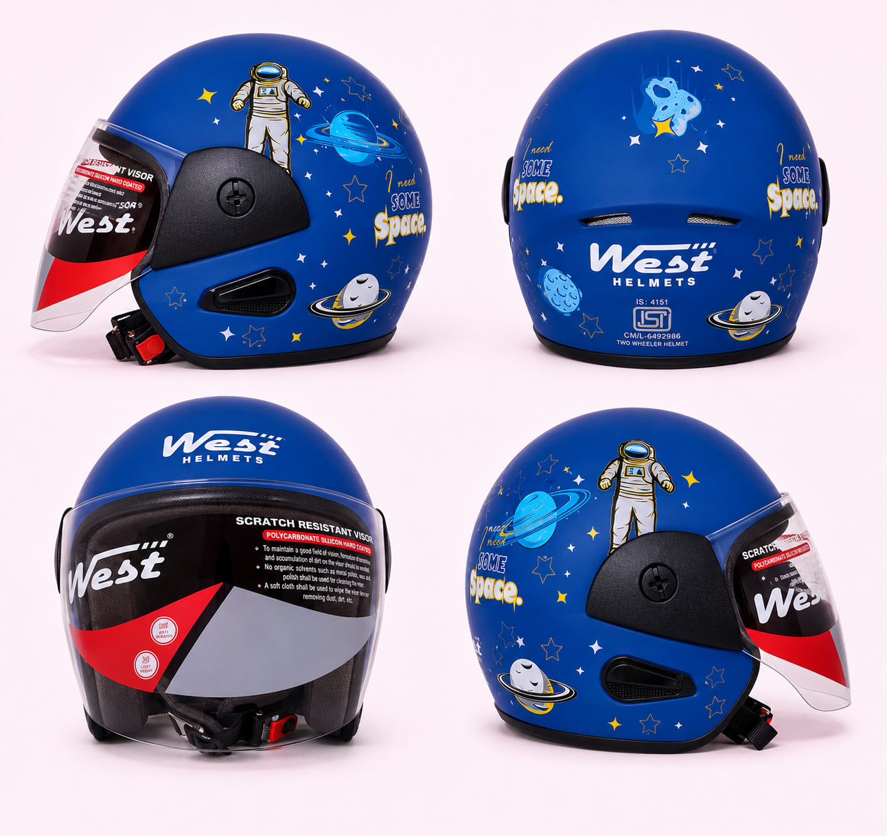 WEST HELMETS FRENZY O/F - SPACE BLACK - RED GLOSS