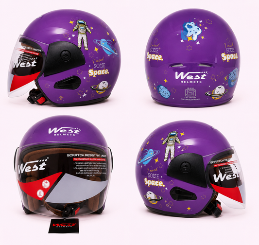 WEST HELMETS FRENZY O/F - SPACE PURPLE - BLUE GLOSS
