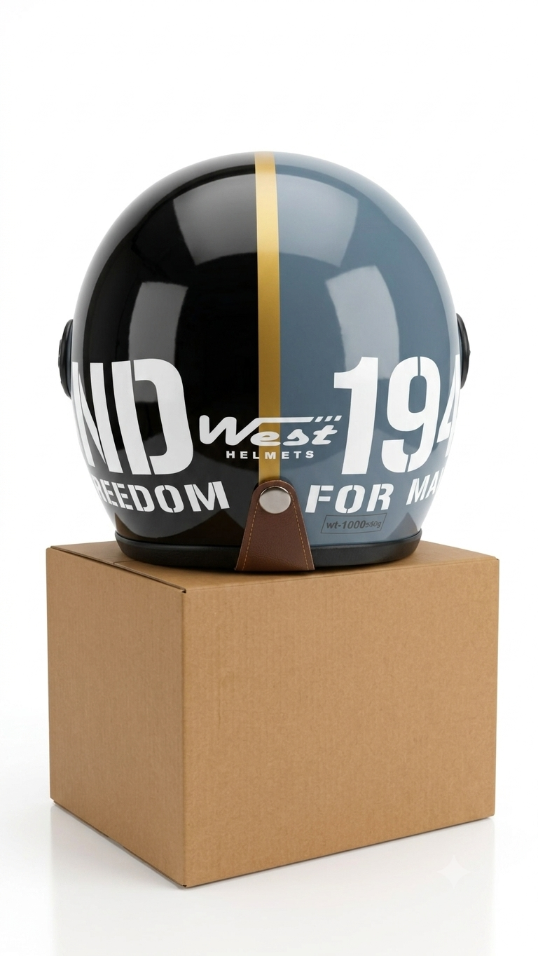 WEST HELMETS RADIER RETRO BLACK GREY GLOSS M