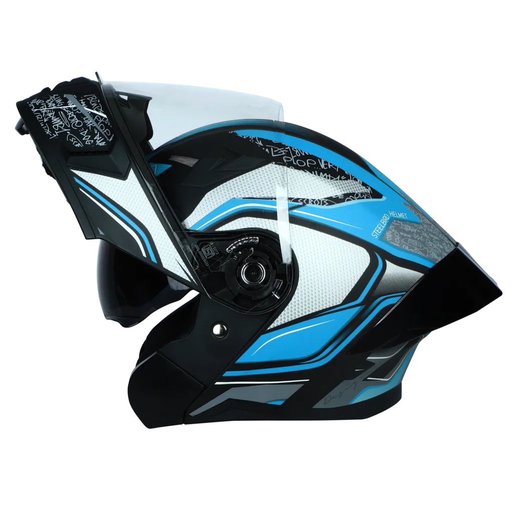 Steelbird Sba 20 Racer Black Jazz Blue Full Face Helmet