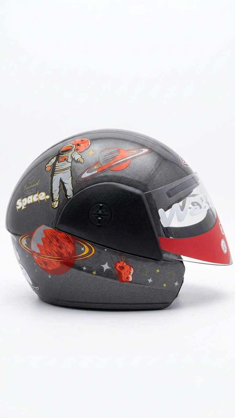 WEST HELMETS FRENZY O/F SPACE GREY RED GLOSS