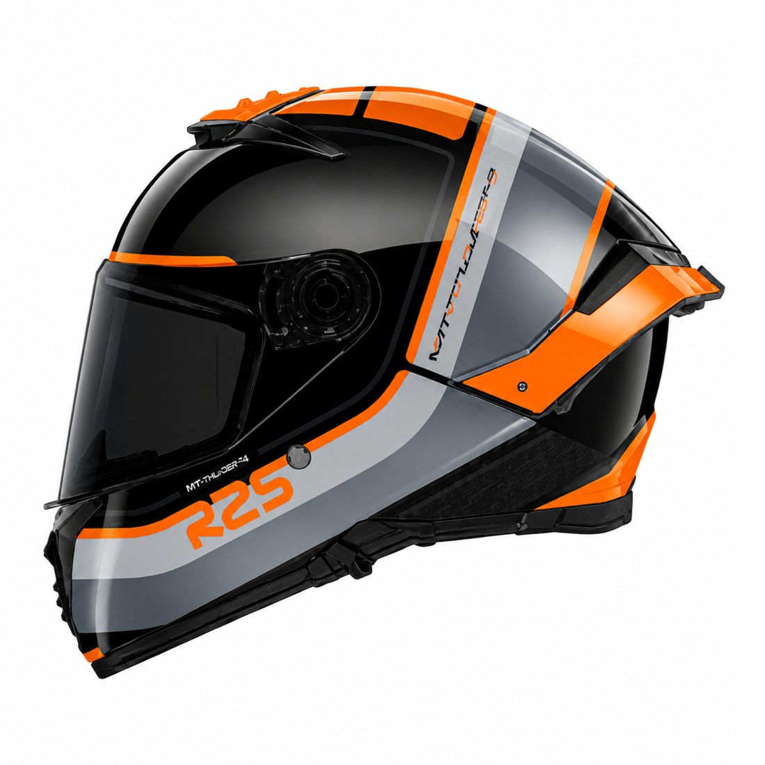 MT Thunder 4 SV R25 B4 Helmet - Gloss Black Orange Grey