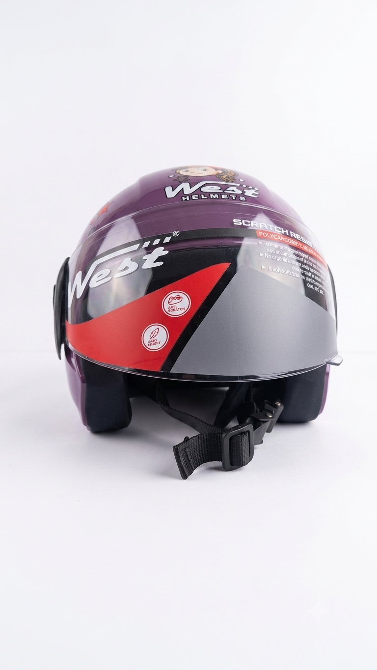 WEST HELMETS FRENZY OF PRETTY GIRL PURPLE GLOSS
