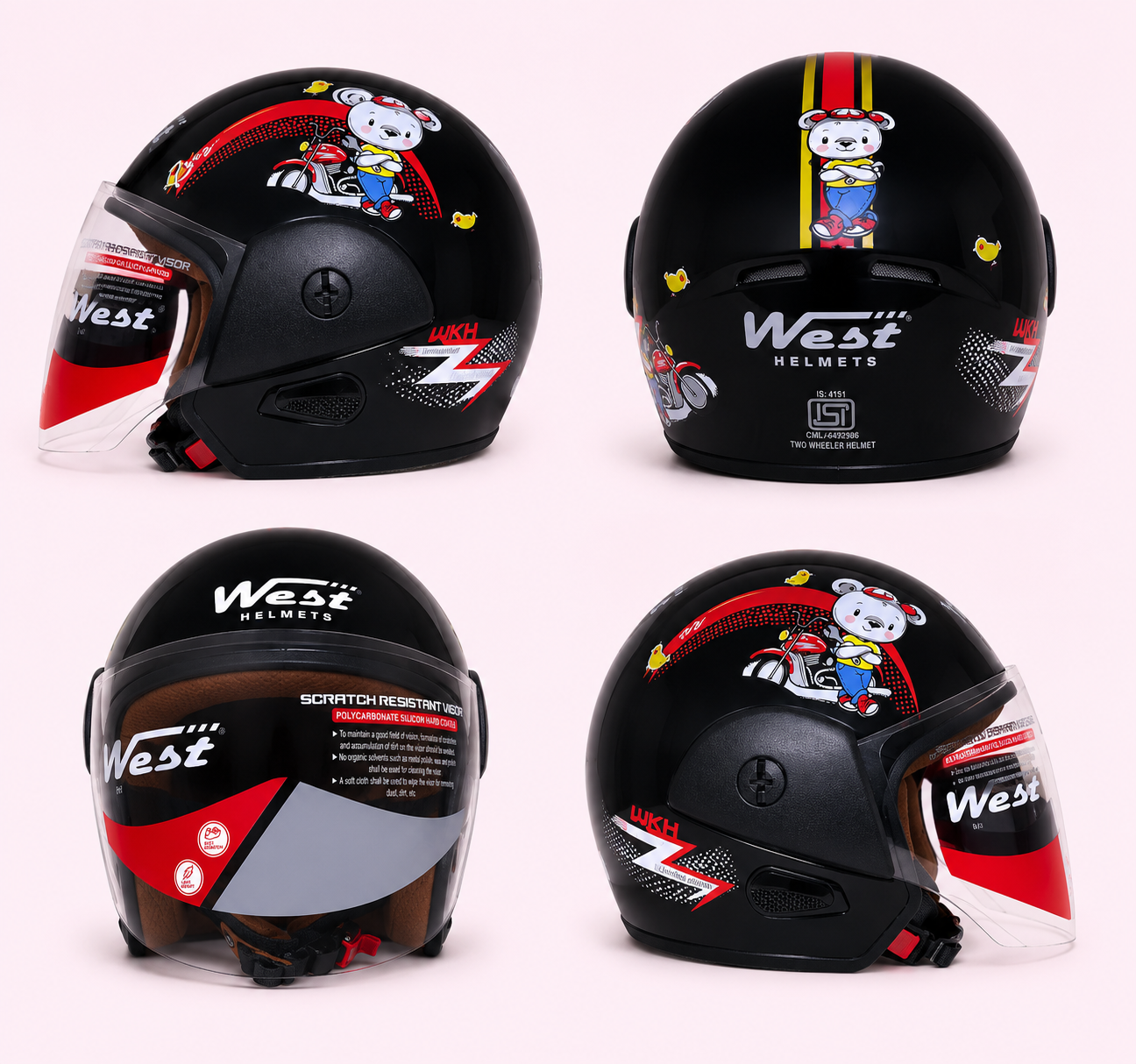 WEST HELMET FRENZY OF - SUPER RIDER BLACK GLOSS