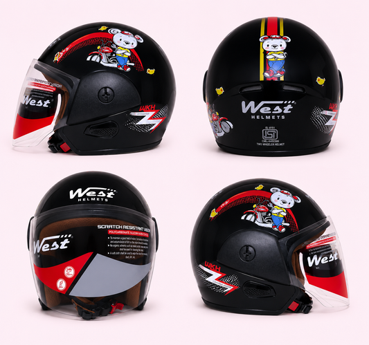 WEST HELMET FRENZY OF - SUPER RIDER BLACK GLOSS