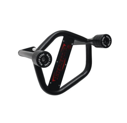 Motocare interceptor with plate crash guard