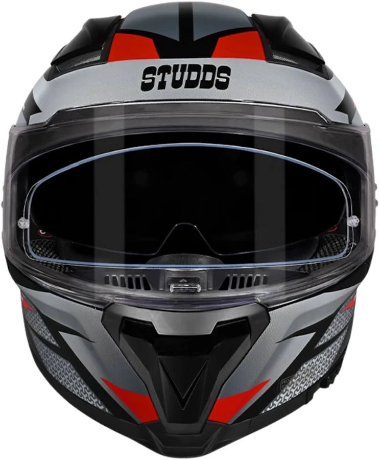 Studds Helios D2 Circuit Decor Graphics Helmet - Gloss Black Red N2