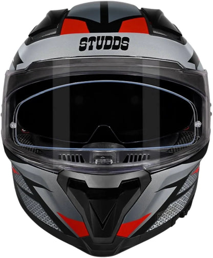 Studds Helios D2 Circuit Decor Graphics Helmet - Gloss Black Red N2