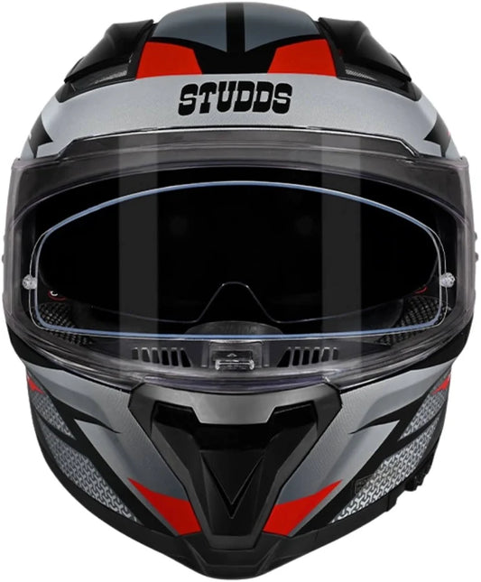 Studds Helios D2 Circuit Decor Graphics Helmet - Gloss Black Red N2