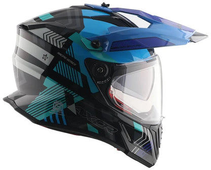 AXOR X-Cross Dual Visor Gambling Helmet - BLACK BLUE