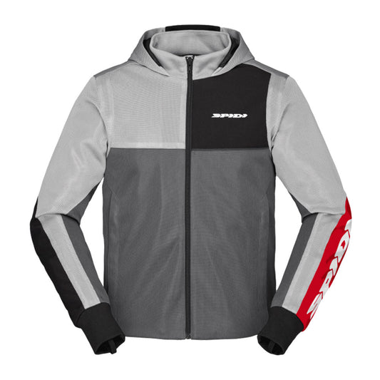 Hoodie Net Jacket  - Grey / Red