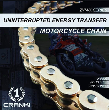 Chain For Benelli TRK 502X (2017 Onwards) - 525 Pitch x 116 Links Gold (ZVMX)