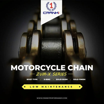 Chain For Benelli TRK 502X (2017 Onwards) - 525 Pitch x 116 Links Gold (ZVMX)